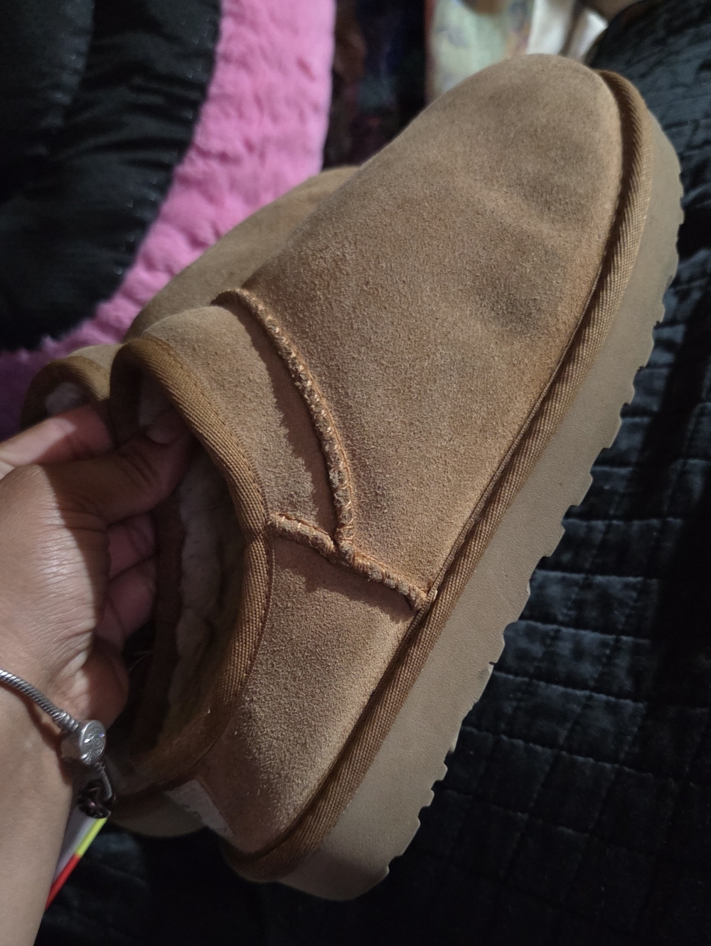 UGG Women's Chestnut Suede Slip-On Mules